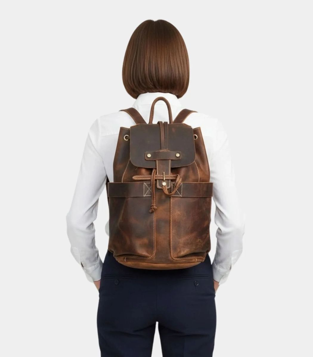 1 The Olaf Rucksack Vintage Leather Travel Backpack - Image 1