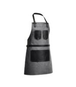 The Oxfordshire Grey Canvas Apron With Black Pocket Apron