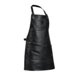 Double Pocket Leather Apron - Black