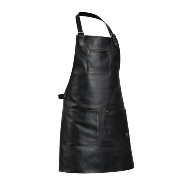 Black Double Pocket Leather Apron - Eirik