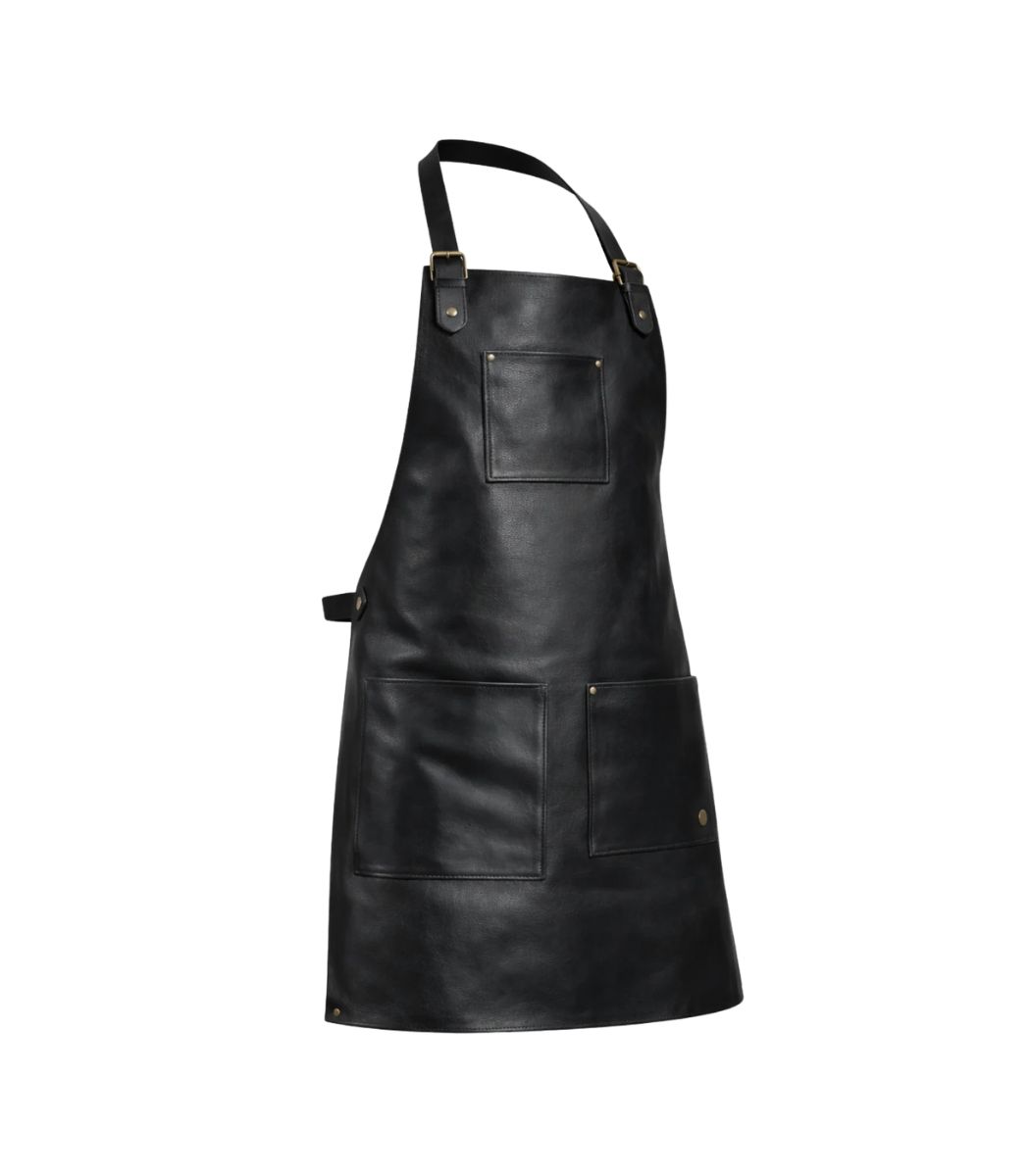 1 Double Pocket Leather Apron - Black - Image 1