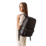 The Philos Black Leather Backpack