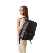 The Philos Black Leather Backpack
