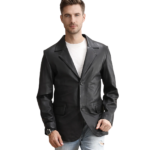 Alyson Black Leather Blazer