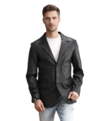 Alyson Black Leather Blazer