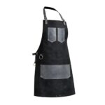 The Kent Black Canvas and Grey Leather Pocket Apron