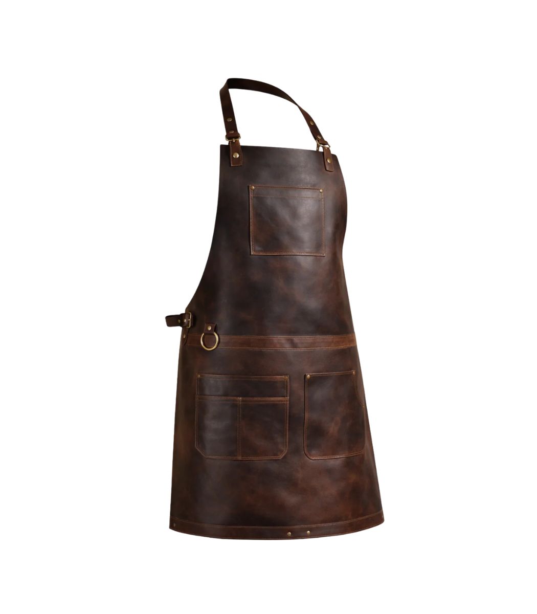 1 The Dorset Dark Brown Full Grain Leather Apron - Image 1