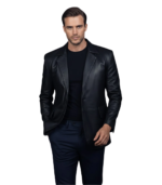 Men's Black Leather Blazer – Arne