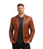 Men's Professional Two-Button Leather Blazer – Bo