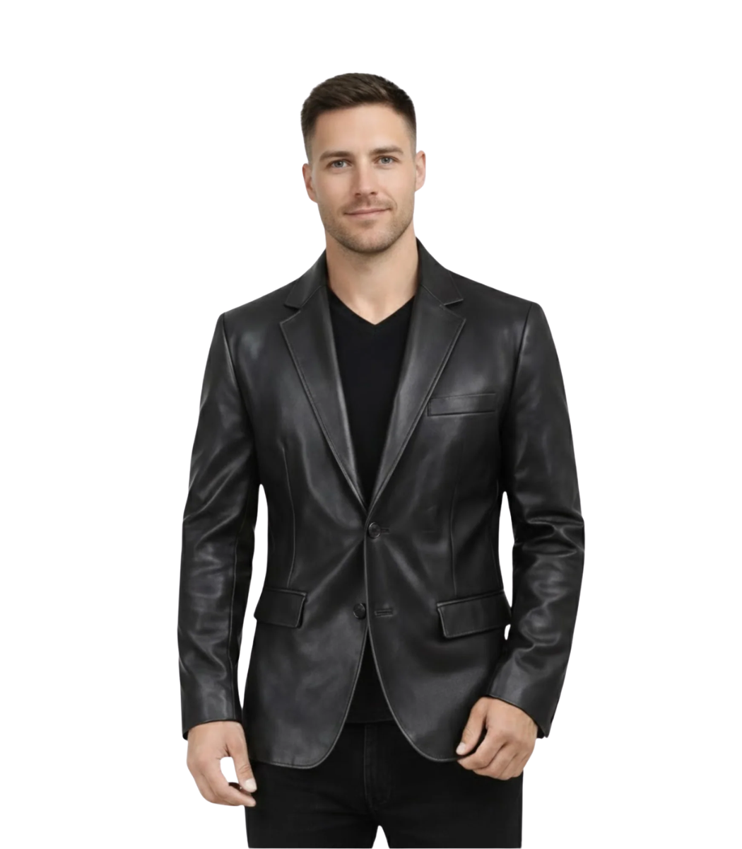 1 Men's Real Lambskin Leather Blazer - Image 1