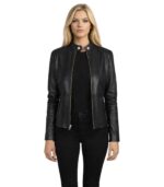 Rave Black Leather Biker Jacket