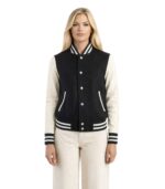 Savant Black & White Hybrid Varsity Jacket
