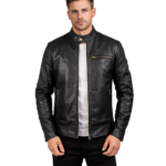 Dean Black Leather Biker Jacket