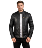 Dean Black Leather Biker Jacket
