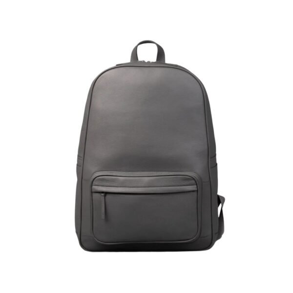 Grey Leather Backpack - Solvik