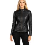 Rumella Black Leather Biker Jacket