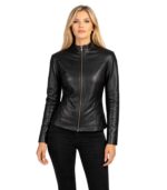 Rumella Black Leather Biker Jacket