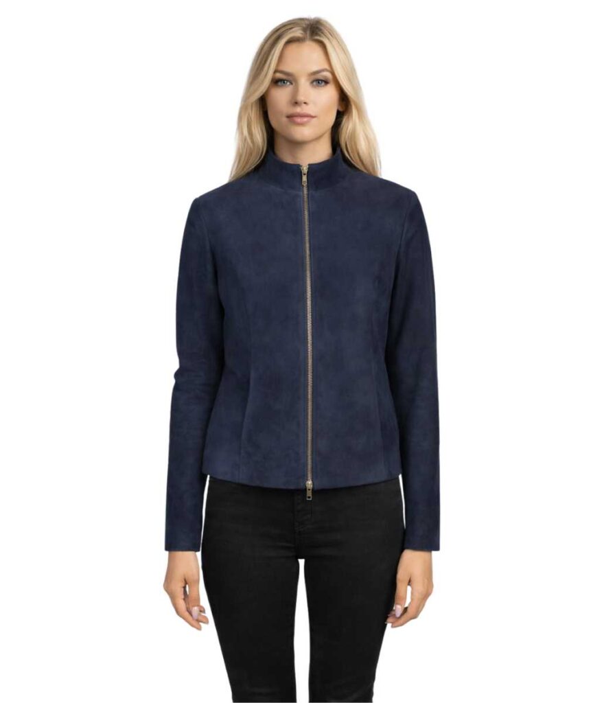 Rumella Blue Suede Biker Jacket