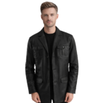 Ray Cutler Black Leather Blazer