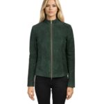 Rumella Green Suede Biker Jacket
