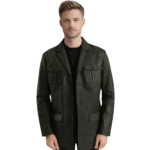 Ray Cutler Green Leather Blazer