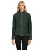 Rumella Green Suede Biker Jacket