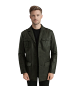 Ray Cutler Green Leather Blazer