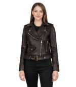 Alison Brown Leather Biker Jacket