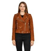 Alison Brown Suede Biker Jacket
