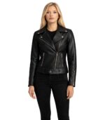 Rumy Black Leather Biker Jacket
