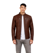 Thunder Storm Spanish Brown Biker Leather Jacket
