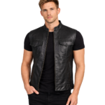 Atlas Moto Black Leather Vest