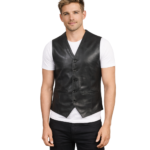 Auden Black Leather Vest
