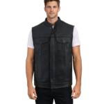 Dual Closure Open Neck Motorcycle Rider Vest