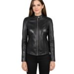 Avery Black Leather Biker Jacket