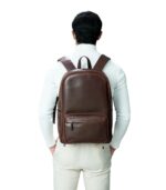 The Philos Vintage Brown Leather Backpack - Image 2
