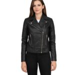 Carolyn Quilted Black Biker Jacket