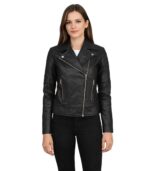 Women's Quilted Black Leather Biker Jacket – Dagny
