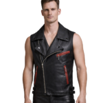 Mens Sleeveless Genuine Leather Vest