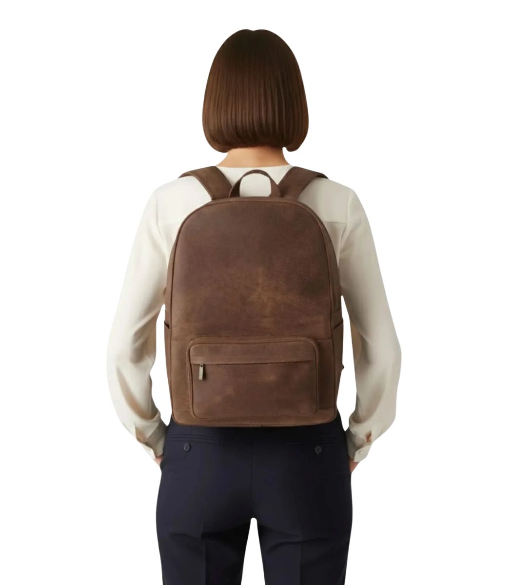 1 The Philos Vintage Tan Leather Backpack - Image 1