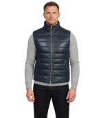 Men's Blue Leather Puffer Vest – Ingmar
