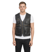 Men's Brown Safari Leather Vest – Kjartan