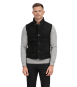 Tony Black Suede Vest