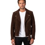 Allaric Alley Mocha Suede Biker Jacket