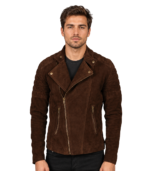 Faisor Mocha Suede Biker Jacket