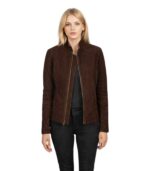 Women's Mocha Suede Biker Jacket – Liv
