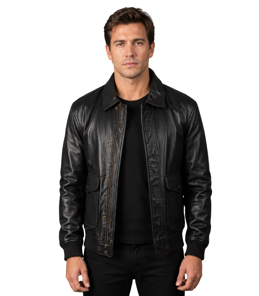 1 Coffmen Brown A2 Leather Bomber Jacket - Image 1