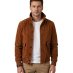 Eaton Brown Suede Bomber Jacket