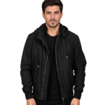 Men's Black Hooded MA-1 Bomber Jacket – Henrik