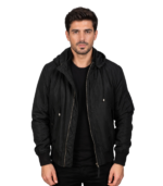 Men's Black Hooded MA-1 Bomber Jacket – Henrik